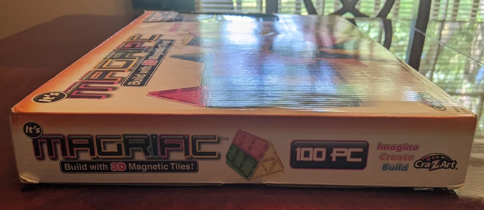 Cra-Z-Art Magrific 3D Magnetic Tiles 100 Pc Tinted Colors - Image 3 of 4