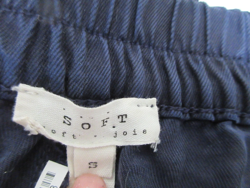 Talla S Suave Joie PULL ON 100% LYOCELL Pantalones Cintura Elástica Informal Azul Corto Capri Foto 3 de 4