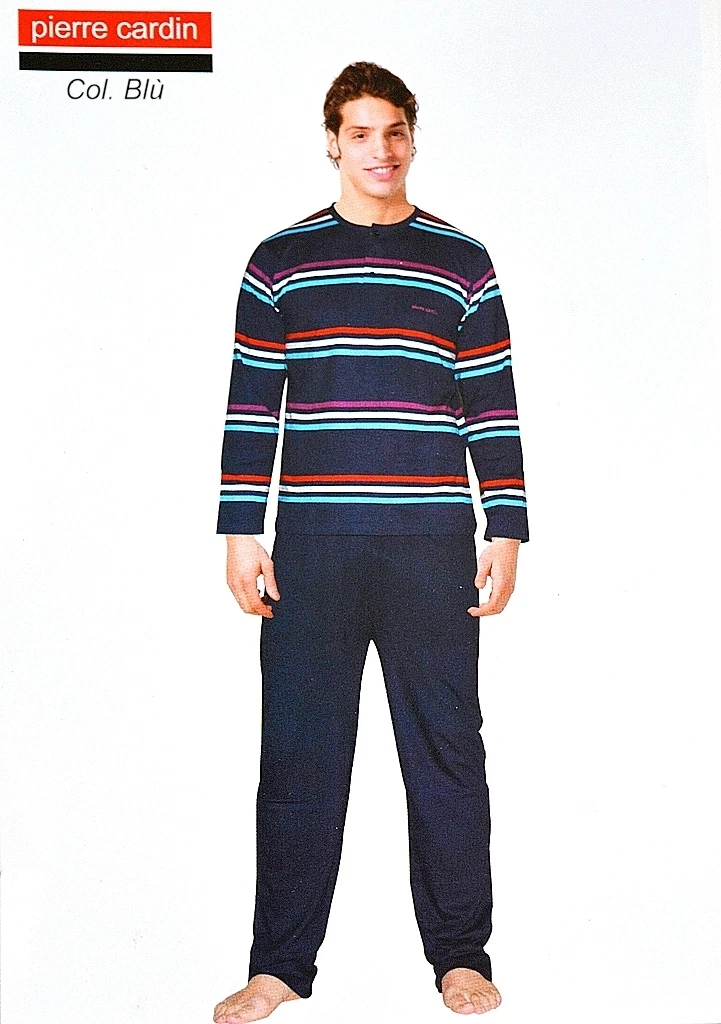 Biancheria Da Notte Da Uomo Blu A Fantasia Righe In Cotone | Acquisti Online Su