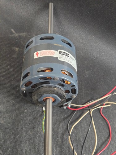 FASCO D339 MOTOR, 1/8-1/12 HP, 230VAC, 1-Phase, 1550RPM (2-Speed), Double-Shaft - Picture 1 of 11