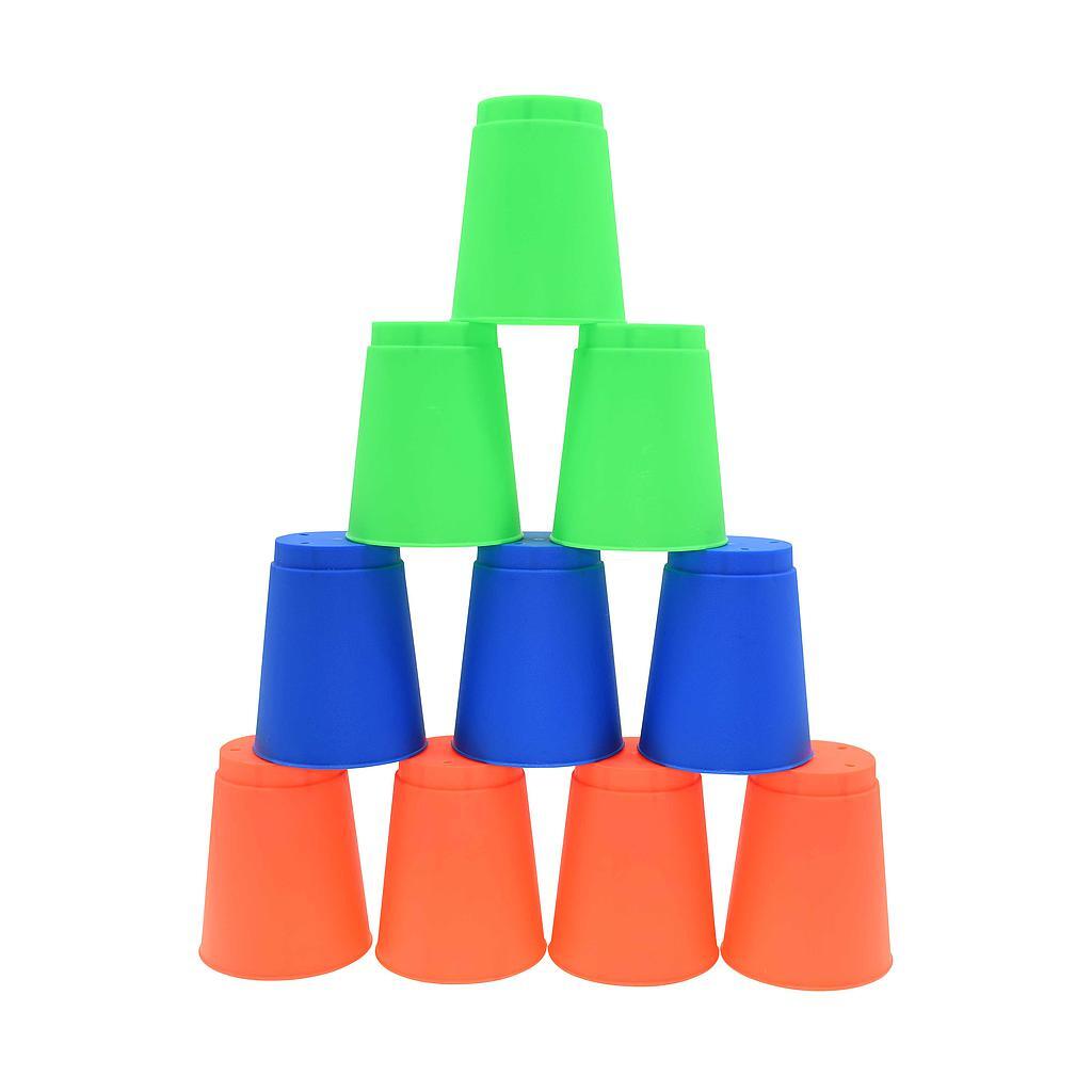 Stacking Cups (Pack of 12) Blue/Green/Orange
