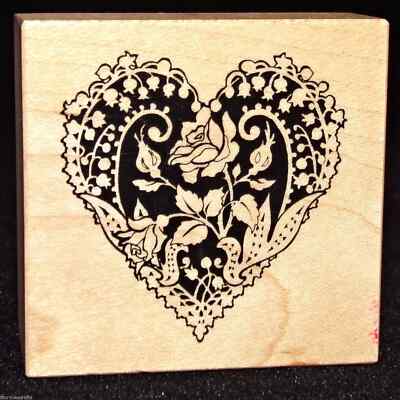 PSX Heart Flowers Single Rubber Stamp Blossoms USA yr 1997 Model C 2219 Clean