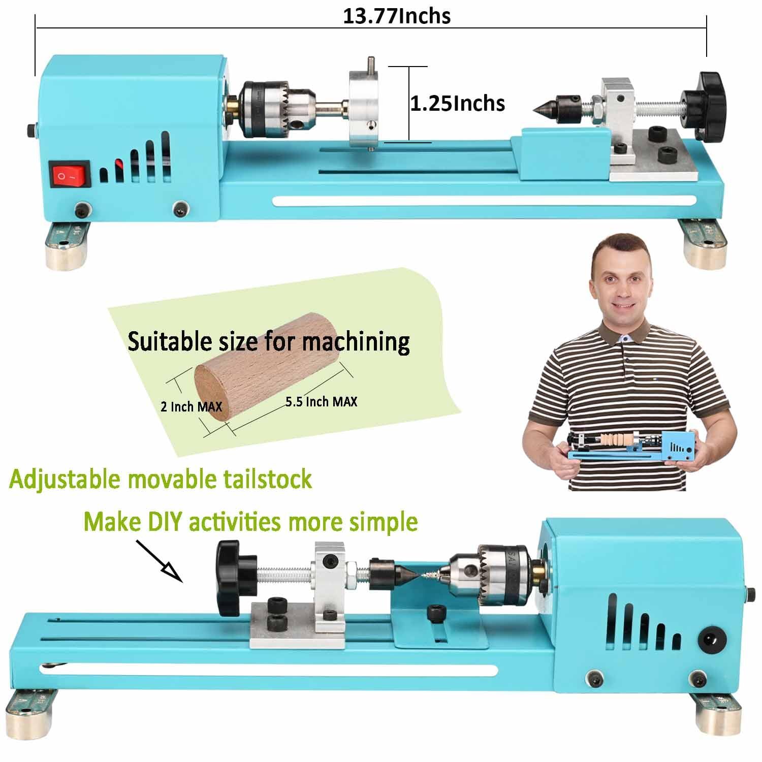 Mini Lathe Wood Lathe Machine Multipurpose Type Lathe Milling Cutting Grinding P
