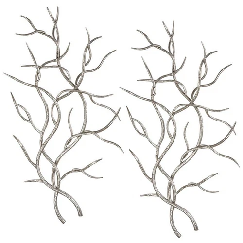 Uttermost Silver Branches Contemporary Iron Wall Art in Silver (Set of 2) - Picture 1 of 3