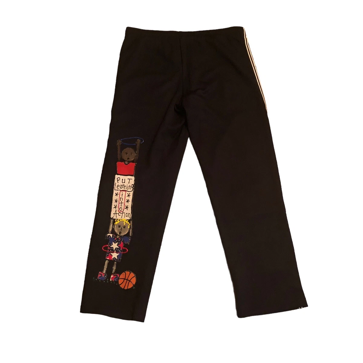 Athletic womens jogger pants 34 black DIY gym teacher school