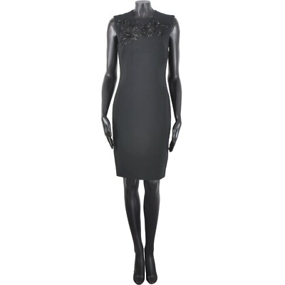 DSQUARED2 1495$ Little Black Kleid mit Perlenstickerei in schwarzer Viskose