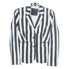 Philipp Plein Womens Blazer Jacket Black Striped L