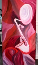 Large Original Abstract/impressionist Jazz Saxophone Musician Painting on Canvas