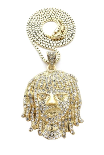 Silver Lil Pump Portrait Pendant & 24" Box, Rope, Cuban Chain Necklace - Bild 8 von 29