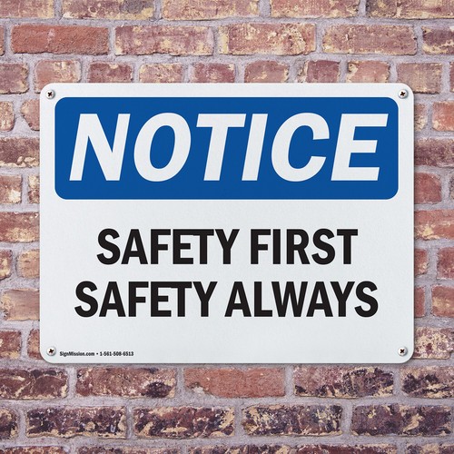 (2er Pack) Safety First Safety Always OSHA Hinweis Schild Aufkleber Metall Kunststoff - Bild 4 von 21