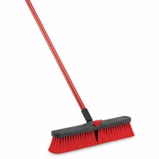 LIBMAN Multi Surface Push Broom 18"  Medium-Softness Bristles 804  4-Pack