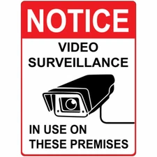 Vertical Metal Sign Multiple Sizes Notice Video Surveillance Use These Premises