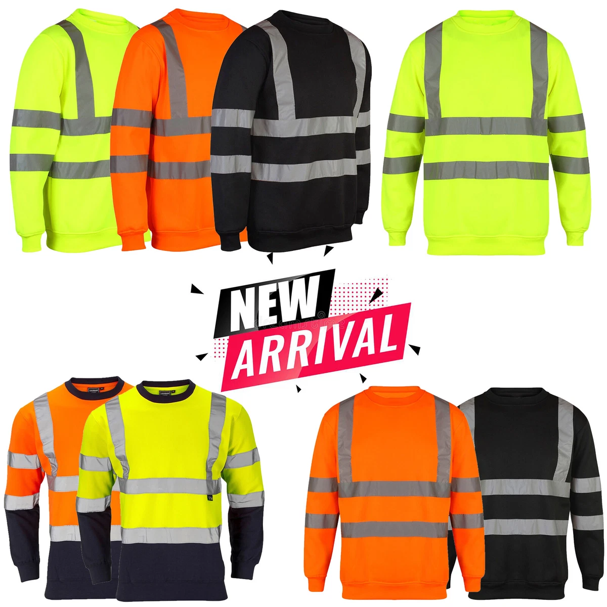 Hi vis crew neck deals sweatshirts