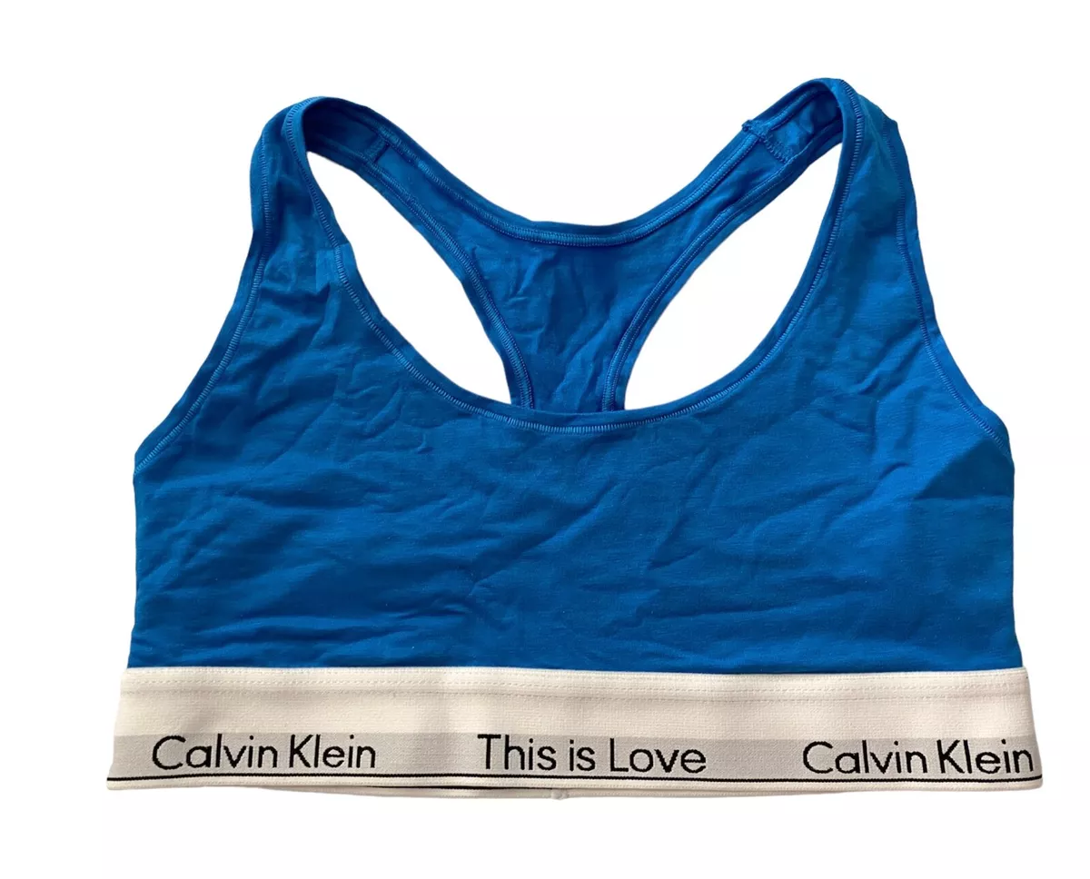 Calvin Klein New Blue This is Love Racerback Unlined Bralette Bra QF7036  400