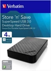 VERBATIM 4TB TERA USB 3.0 EXTERNAL HD 3.5" ULTRA FAST STORAGE HARD DRIVE