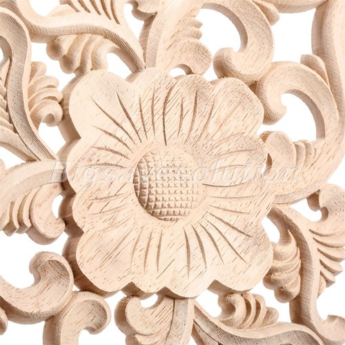 Wood Carving Decal Wall Door Onlay Applique Unpainted Corner Home Decor 4 Size - Picture 5 of 24