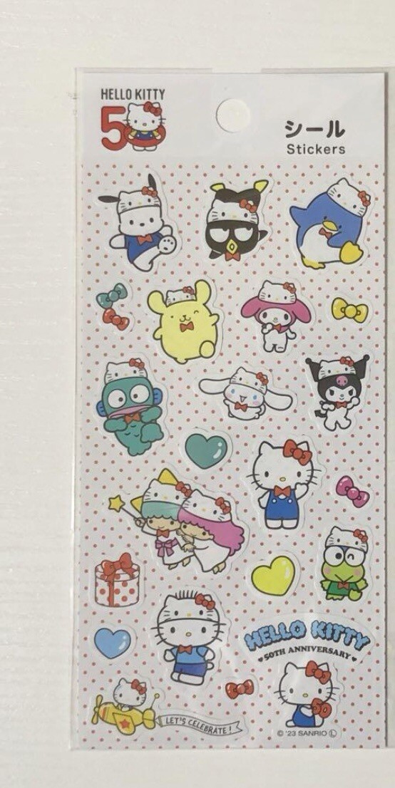 Hello Kitty Stickers Sheet - 50th Anniversary - Japan Limited