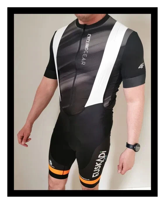 Euskadi Cycling Bib Shorts Men’s M Medium Black White Orange Etxeondo Racing - Image 4 of 4