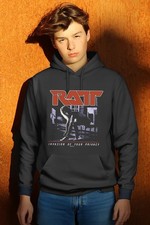Ratt Inspired Hoodie Vintage 1985 Invasion Era Metal Band Tour Fan Tee