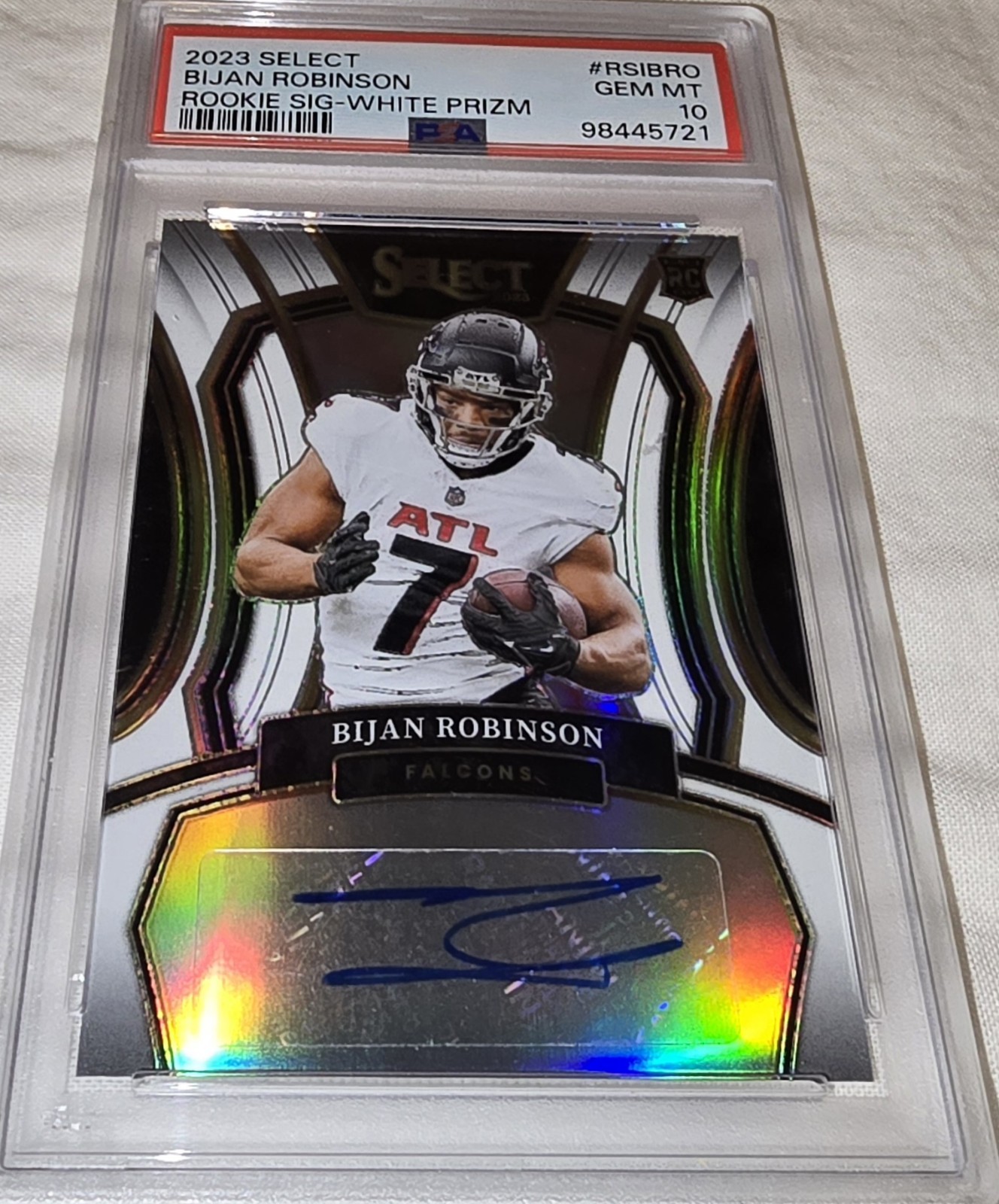 Bijan Robinson Panini Select Rookie Signatures #RSIBRO White Prizm