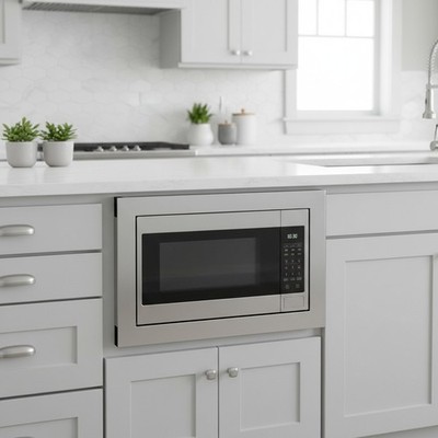 Stainless Steel Microwave Trim Kit 15.75x11 in for Built-in Microwave Side Pa...