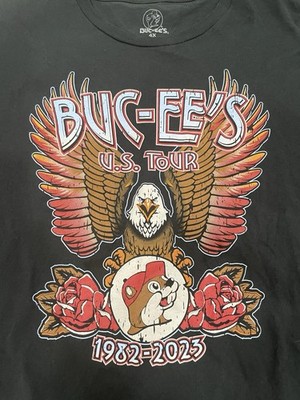 Buc-ee s T Shirt Men 4XL Tour Graphic Beaver Black Eagle USA Cities 1982-2023