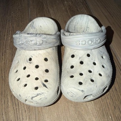 Crocs Unisex Kids Classic Clog Sandals White US Size 8 Slip-On Logo