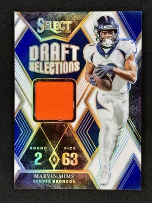 2023 Select Marvin Mims RC Draft Selections Prizm Rookie Patch /75