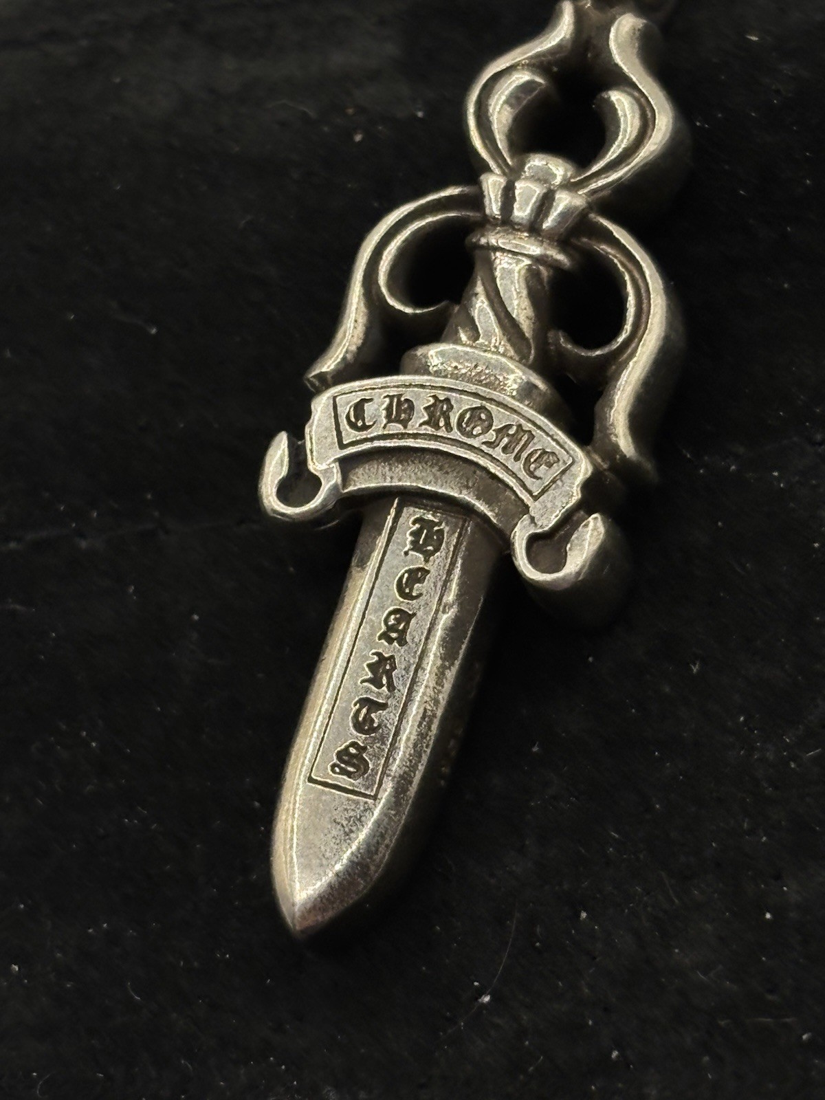 Authentic Chrome Hearts Double Dagger Pendant Sil… - image 1
