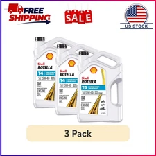 (3 pack) Shell Rotella T4 Triple Protection 15W-40 Diesel Engine Oil, 1 Gallon