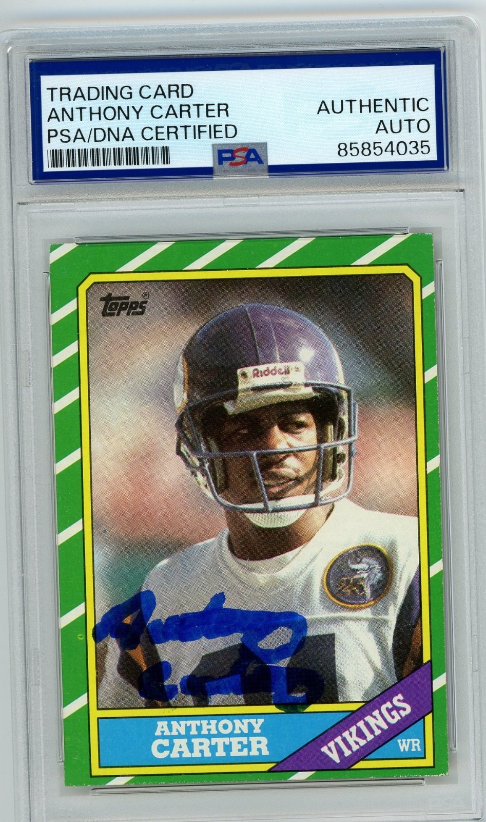 Anthony Carter 1986 Topps RC Rookie Vikings PSA/DNA Signed Auto Autographed