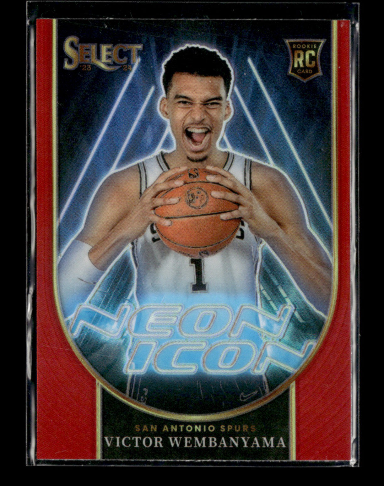 Victor Wembanyama 2023-24 Panini Select Basketball Neon Icon RC Red [jm31