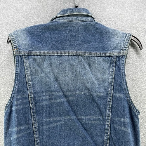 Agile Denim Mens Vest Medium M Blue Chaleco Button Up Collared Outdoor  image 9