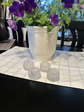 4 Vintage Salt Cellars Clear Glass