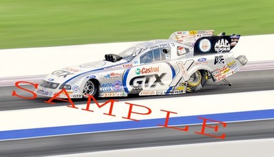 JOHN FORCE CASTROL GTX SILVER FUNNY CAR RUNNY ON TRACK 11X17 GLOSSY POSTER #W2