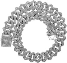 Cuban Link Chain for Men - 20MM Iced Out Miami Mens Necklace 14K Gold Plated Cub