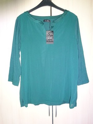 Sa. Hara Damen Bluse Tunika 3/4 Arm Grün Gr. M 38-40 NEU mit Etikett