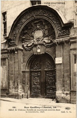 CPA PARIS d'autrefois 4e rue Geoffroy-l'Asnier. Hotel de Chalons (463962)