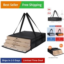 Insulated Pizza Delivery Bag for Carry Hot, 20" x 20" x 6" Carrier Warmer, In...