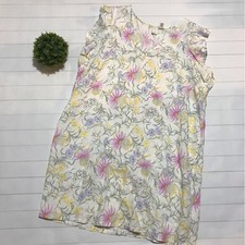 Joie 100% Linen Pastel Floral Shift Dress Ruffle Sleeve Spring Summer Women’s 1X