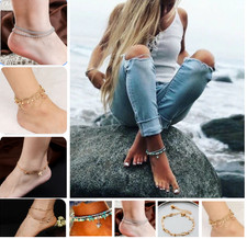 Women Fashion Jewelry Ankle Bracelet Adjustable Chain Foot Gold Silver Anklet