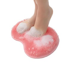 Wall-Mounted Shower Foot Scrubber Mat with Suction Cups and Exfoliating Design