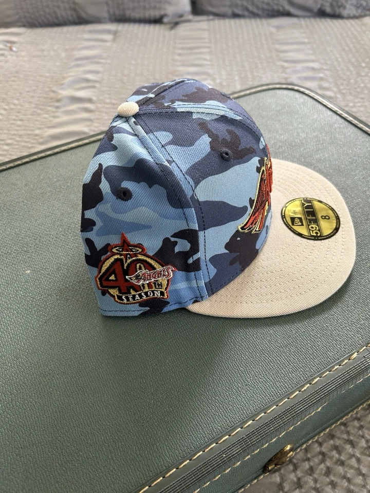 New Era Anaheim Angels 59Fifty Fitted Hat Cap 40th Year Cooperstown Size 8  - Image 2 of 3