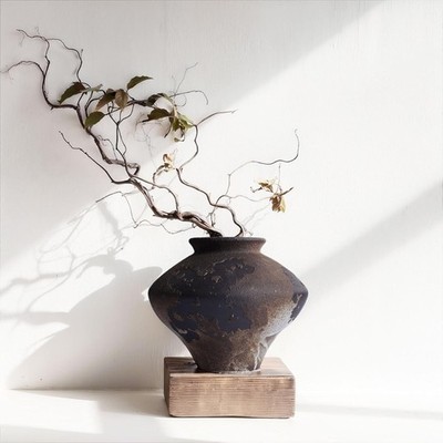 Wabi Sabi Rusty Vintage Vase, 6.3'' Tall Wabi Sabi Decor Rustic Farmhouse Pott...