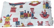 VTG BABY NURSERY ROOM WINDOW VALANCE CURTAIN CIRCUS THEME 80 X10