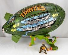 Vintage Playmates TMNT Turtle Blimp Vehicle & Storage Shell Donatello Figure