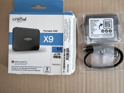 Crucial X9 Portable 1TB USB-C 3.1 Extern-Tragbarer SSD - Schwarz