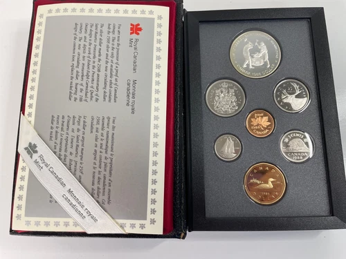 7-Coin Royal Canadian Mint Proof Set 1988 COA Silver & Loon Loonie Dollar Coins