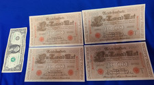 4 Consecutive 1000 Mark Reichsbanknote Red Seal Germany from 21/04/1910
