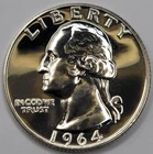 1964 Gem Proof Washington Quarter 90% Silver